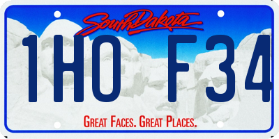 SD license plate 1HOF34