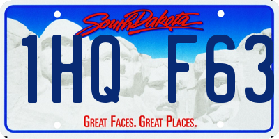 SD license plate 1HQF63
