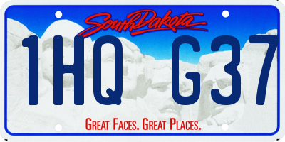 SD license plate 1HQG37