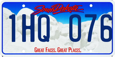 SD license plate 1HQO76