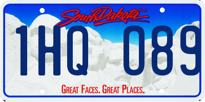 SD license plate 1HQO89