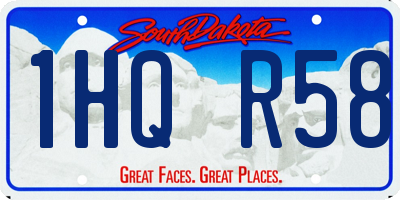 SD license plate 1HQR58