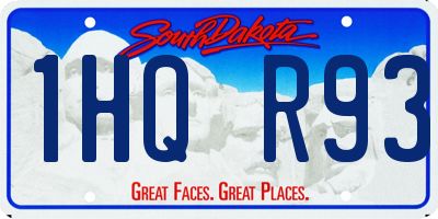 SD license plate 1HQR93