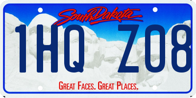 SD license plate 1HQZ08