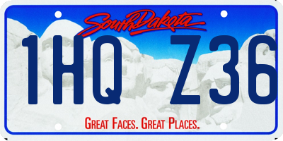 SD license plate 1HQZ36
