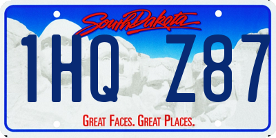 SD license plate 1HQZ87
