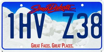 SD license plate 1HVZ38