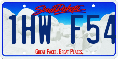 SD license plate 1HWF54