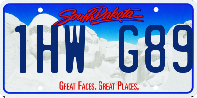SD license plate 1HWG89