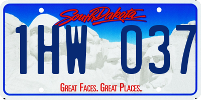 SD license plate 1HWO37