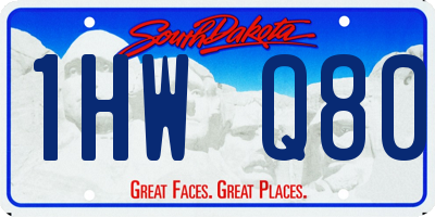 SD license plate 1HWQ80