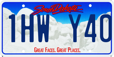 SD license plate 1HWY40