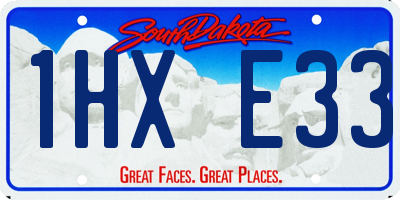SD license plate 1HXE33