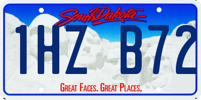 SD license plate 1HZB72
