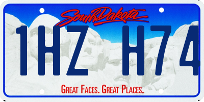 SD license plate 1HZH74