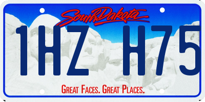 SD license plate 1HZH75