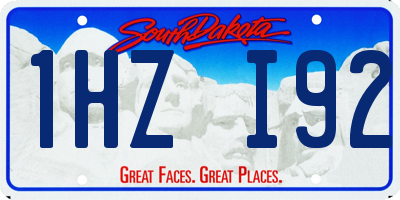 SD license plate 1HZI92