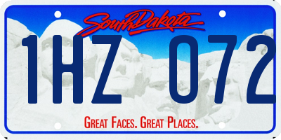 SD license plate 1HZO72