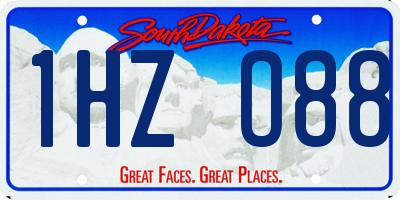 SD license plate 1HZO88