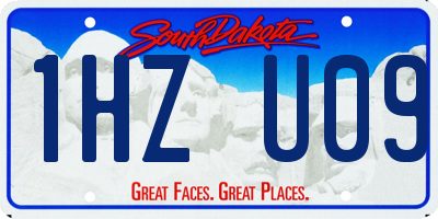 SD license plate 1HZU09