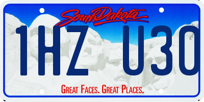 SD license plate 1HZU30