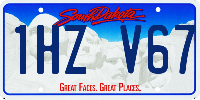 SD license plate 1HZV67