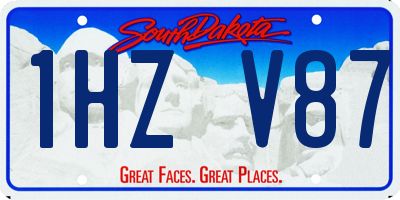 SD license plate 1HZV87