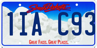 SD license plate 1IAC93