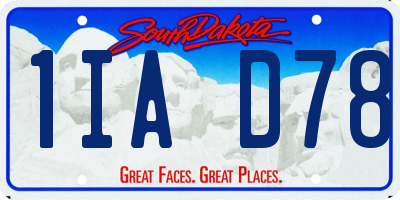 SD license plate 1IAD78