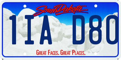 SD license plate 1IAD80