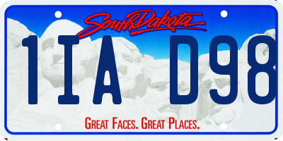 SD license plate 1IAD98