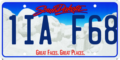 SD license plate 1IAF68
