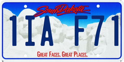SD license plate 1IAF71