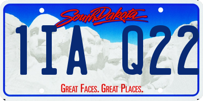 SD license plate 1IAQ22