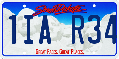 SD license plate 1IAR34