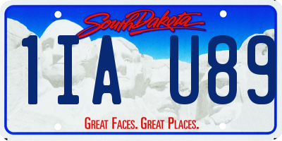 SD license plate 1IAU89