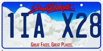 SD license plate 1IAX28