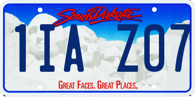 SD license plate 1IAZ07