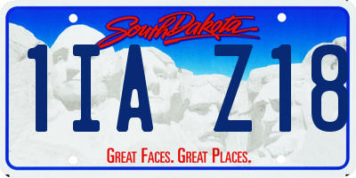 SD license plate 1IAZ18