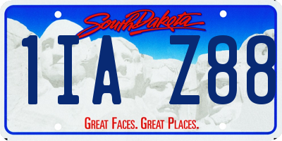 SD license plate 1IAZ88