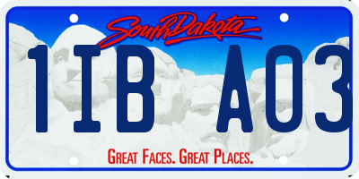 SD license plate 1IBA03