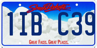 SD license plate 1IBC39