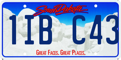 SD license plate 1IBC43
