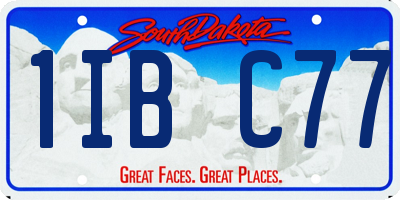 SD license plate 1IBC77