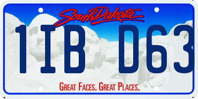 SD license plate 1IBD63