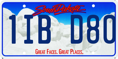 SD license plate 1IBD80