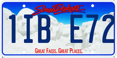 SD license plate 1IBE72