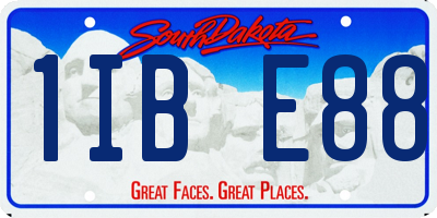 SD license plate 1IBE88