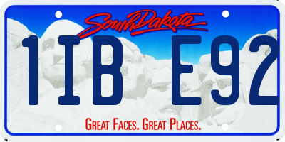 SD license plate 1IBE92