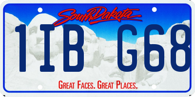 SD license plate 1IBG68
